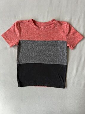 jumping beans Coral, Gray & Black Colorblock Short Sleeve Tee